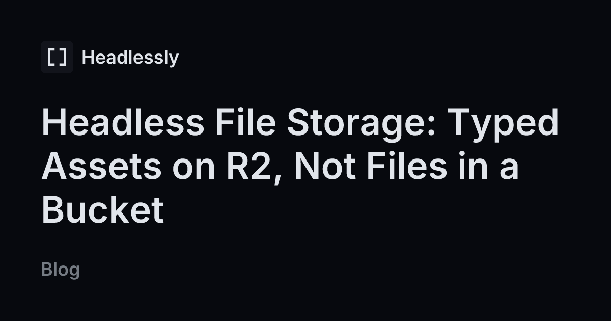 Headless File Storage: Typed Assets on R2, Not Files in a Bucket ...