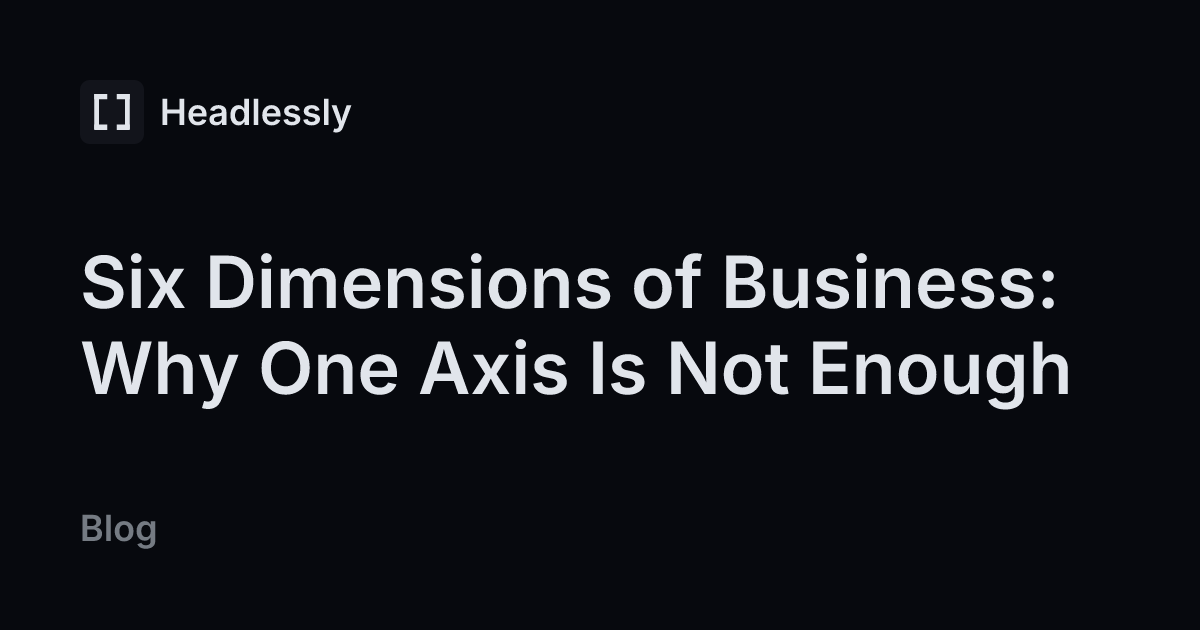 Six Dimensions of Business: Why One Axis Is Not Enough — headless.ly