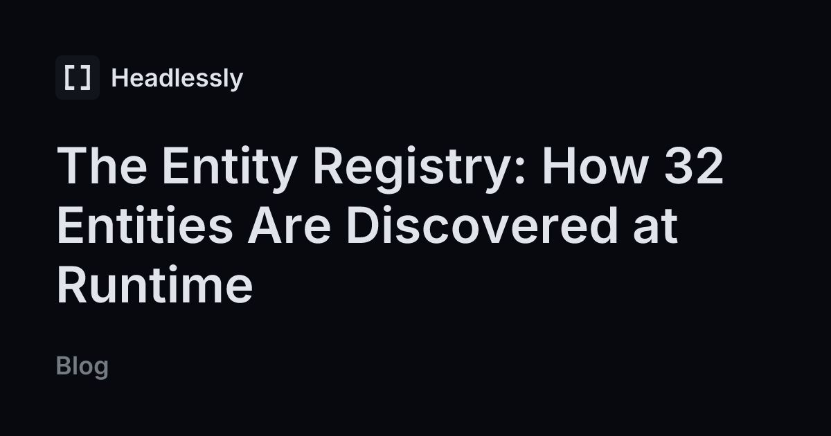 The Entity Registry: How 32 Entities Are Discovered at Runtime ...